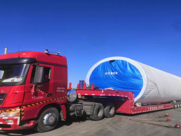 suncitygroup太阳新城华润吴起长城二期50MW风电项目首套塔筒顺利发货